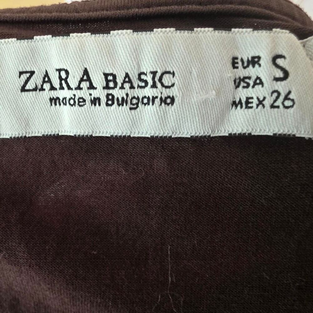 ZARA BASIC Brown Bodycon Midi Dress - Size Small - Picture 3 of 3